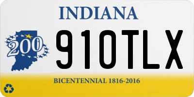 IN license plate 910TLX