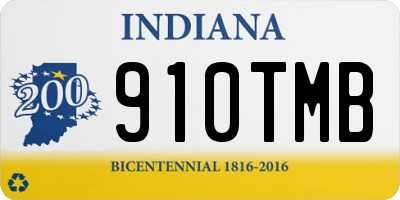 IN license plate 910TMB
