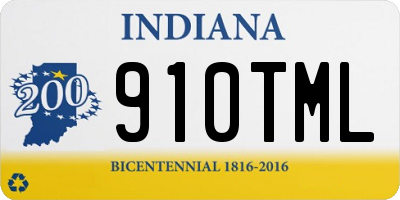 IN license plate 910TML