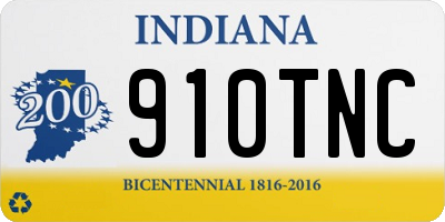 IN license plate 910TNC