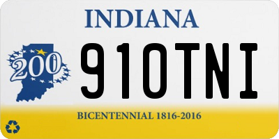 IN license plate 910TNI