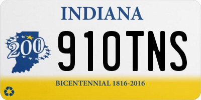 IN license plate 910TNS