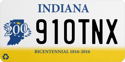 IN license plate 910TNX