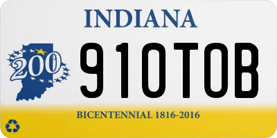 IN license plate 910TOB