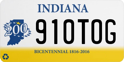 IN license plate 910TOG