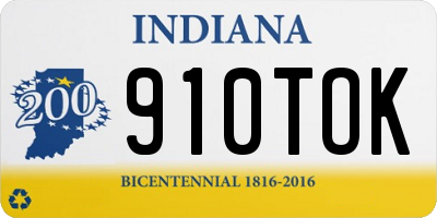 IN license plate 910TOK