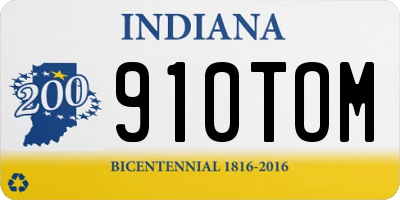 IN license plate 910TOM