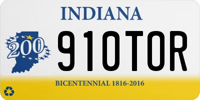 IN license plate 910TOR