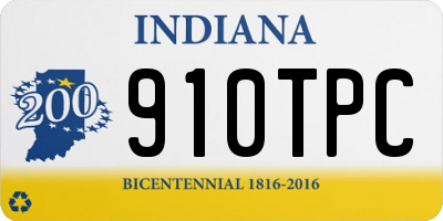 IN license plate 910TPC