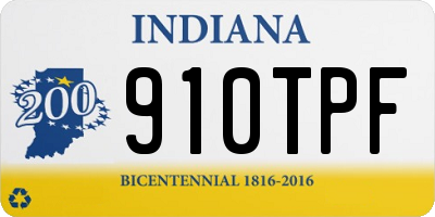 IN license plate 910TPF