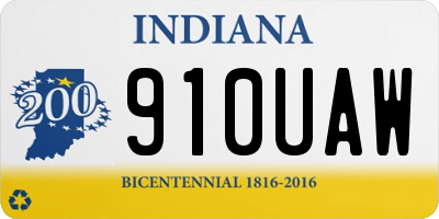 IN license plate 910UAW