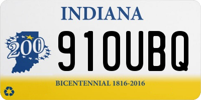 IN license plate 910UBQ