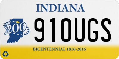 IN license plate 910UGS