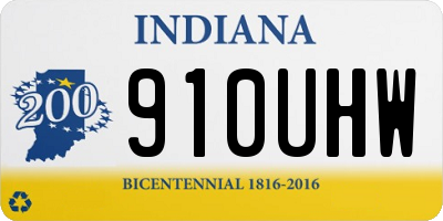 IN license plate 910UHW