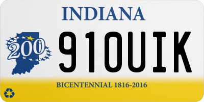 IN license plate 910UIK