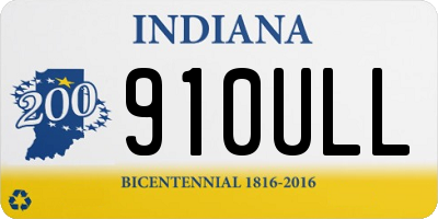 IN license plate 910ULL
