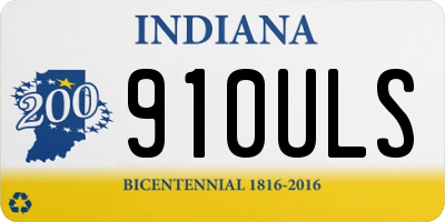 IN license plate 910ULS
