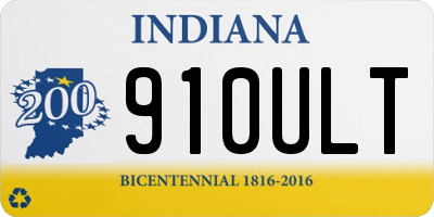 IN license plate 910ULT