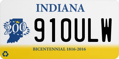 IN license plate 910ULW