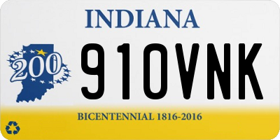 IN license plate 910VNK