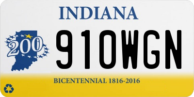 IN license plate 910WGN
