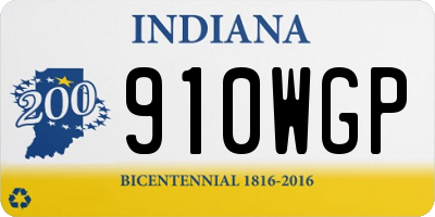 IN license plate 910WGP