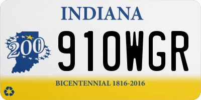 IN license plate 910WGR