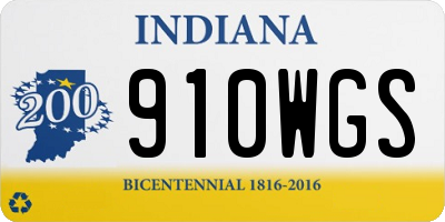 IN license plate 910WGS