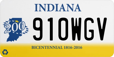 IN license plate 910WGV