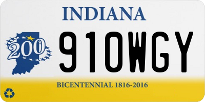 IN license plate 910WGY
