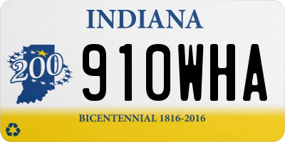 IN license plate 910WHA