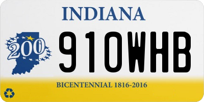 IN license plate 910WHB