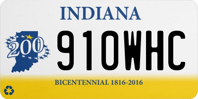 IN license plate 910WHC