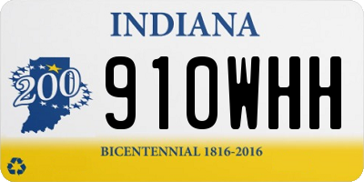 IN license plate 910WHH