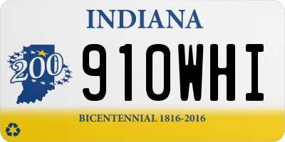 IN license plate 910WHI