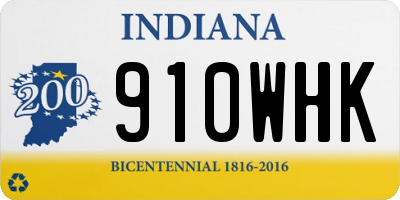 IN license plate 910WHK