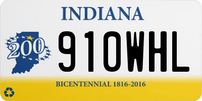 IN license plate 910WHL