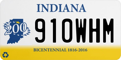IN license plate 910WHM