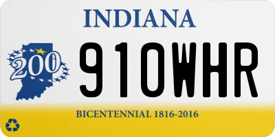 IN license plate 910WHR