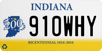 IN license plate 910WHY