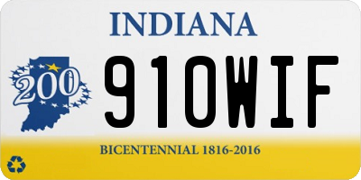 IN license plate 910WIF