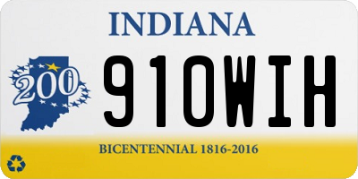 IN license plate 910WIH
