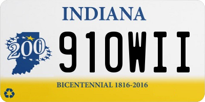 IN license plate 910WII