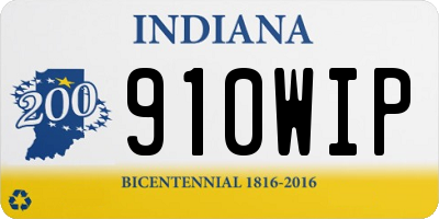 IN license plate 910WIP