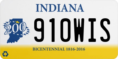 IN license plate 910WIS