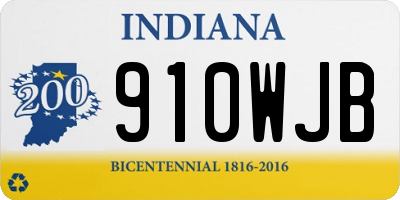 IN license plate 910WJB