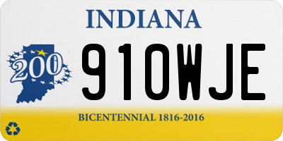 IN license plate 910WJE