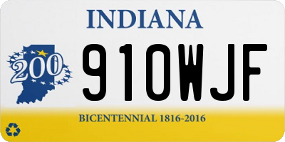 IN license plate 910WJF