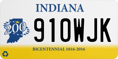 IN license plate 910WJK