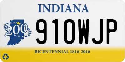 IN license plate 910WJP